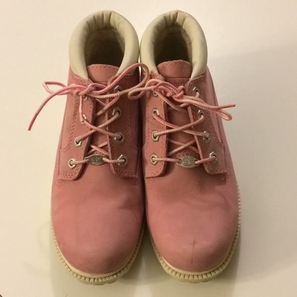 pink nubuck timberlands